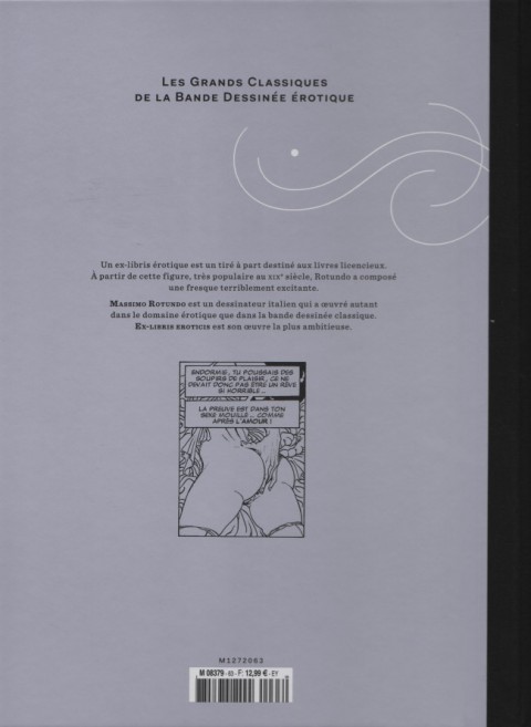 Verso de l'album Les Grands Classiques de la Bande Dessinée Érotique - La Collection Tome 63 Ex-libris eroticis - tome 2
