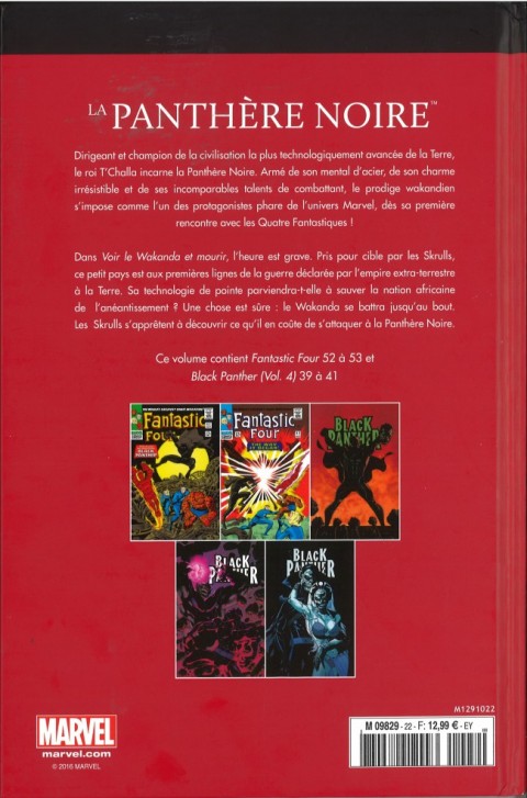 Verso de l'album Le meilleur des Super-Héros Marvel Tome 22 La Panthère Noire