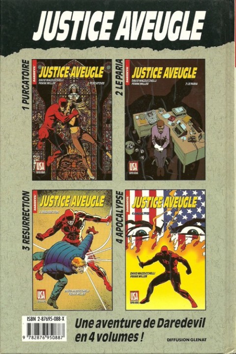 Verso de l'album Super Héros Tome 25 Daredevil : Justice aveugle 1/4 - Purgatoire