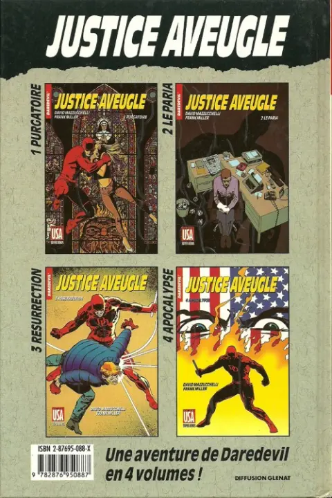 Verso de l'album Super Héros Tome 25 Daredevil : Justice aveugle 1/4 - Purgatoire