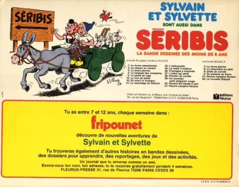 Verso de l'album Sylvain et Sylvette Tome 29 Les Otages