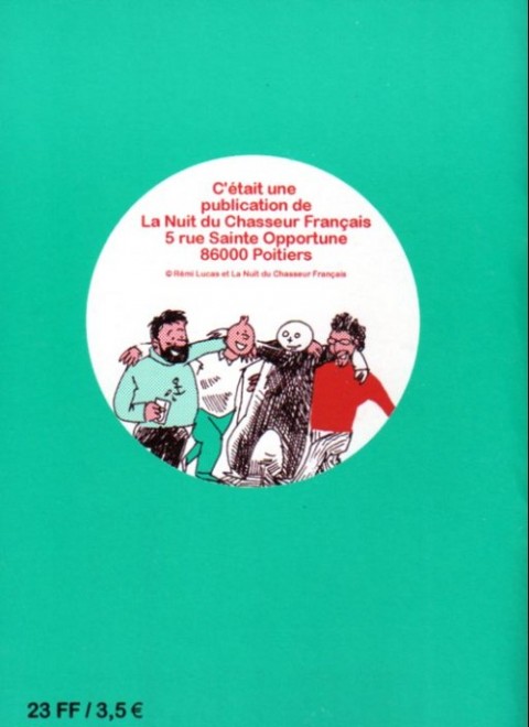 Verso de l'album Tintin Tintin au Bongo