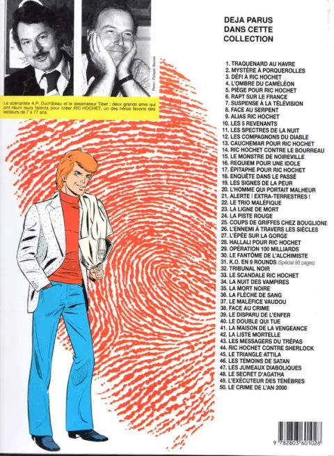 Verso de l'album Ric Hochet Tome 33 Le scandale Ric Hochet