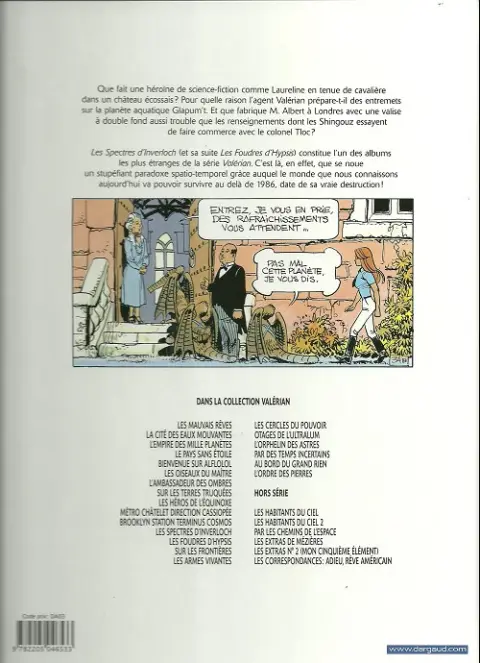 Verso de l'album Valérian Tome 11 Les Spectres d'Inverloch