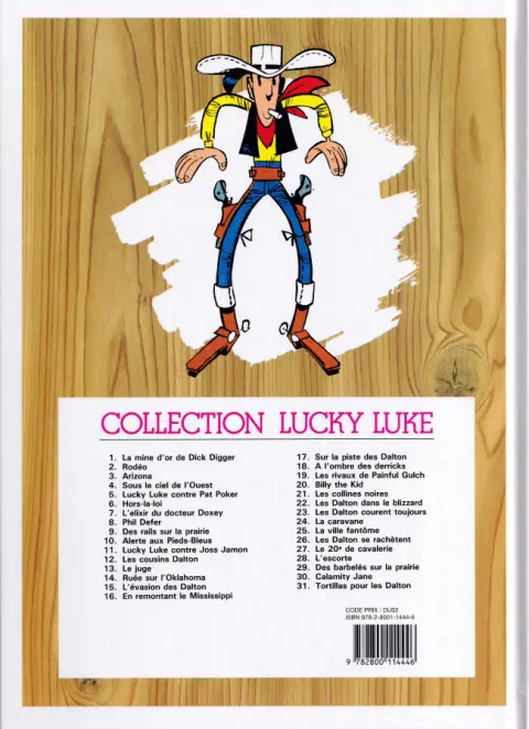 Verso de l'album Lucky Luke Tome 4 Sous le ciel de l'Ouest