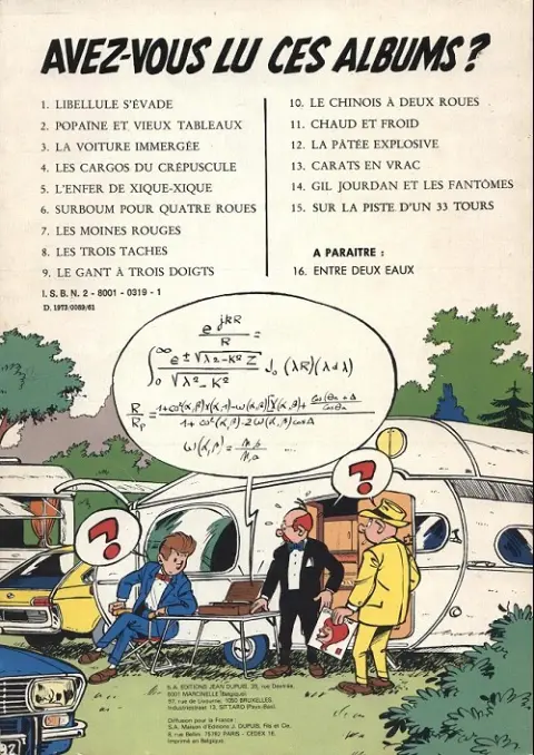 Verso de l'album Gil Jourdan Tome 15 Sur la piste d'un 33 tours