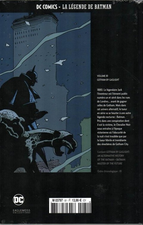 Verso de l'album DC Comics - La Légende de Batman Volume 81 Gotham by Gaslight