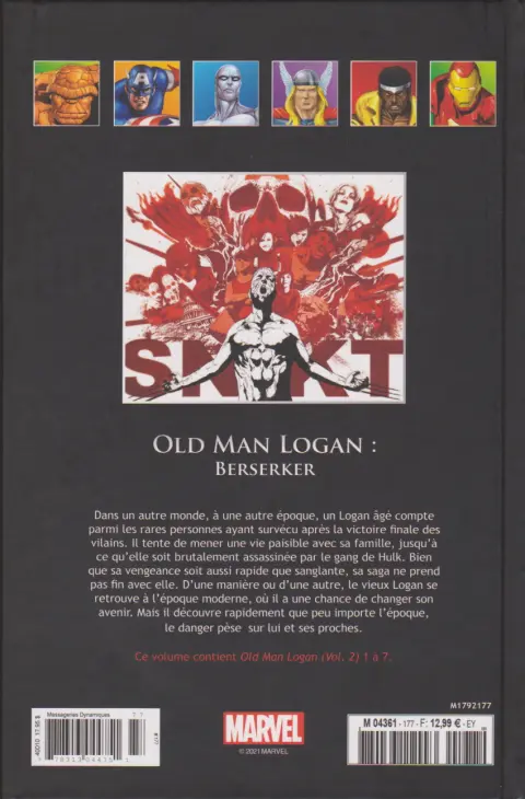 Verso de l'album Marvel Comics - La collection de référence Tome 177 Old Man Logan : Berserker