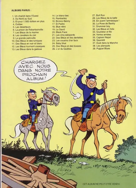 Verso de l'album Les Tuniques Bleues Tome 19 Le David