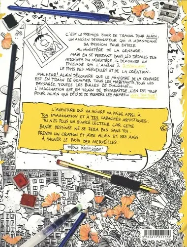 Verso de l'album Alain au pays des merveilles La BD dont vous êtes le crayon