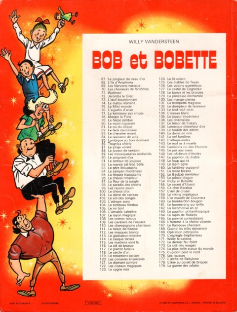 Verso de l'album Bob et Bobette Tome 117 Le pierrot furieux