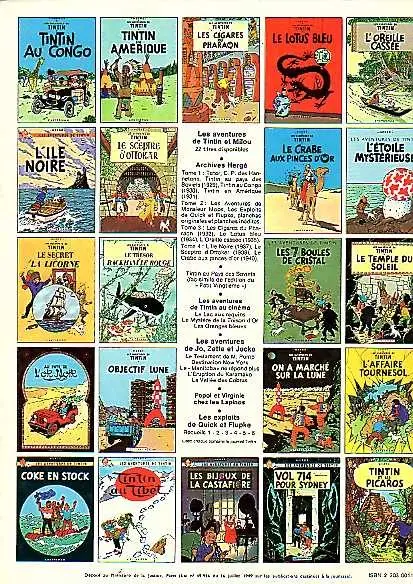 Verso de l'album Tintin Tome 17 On a marché sur la Lune