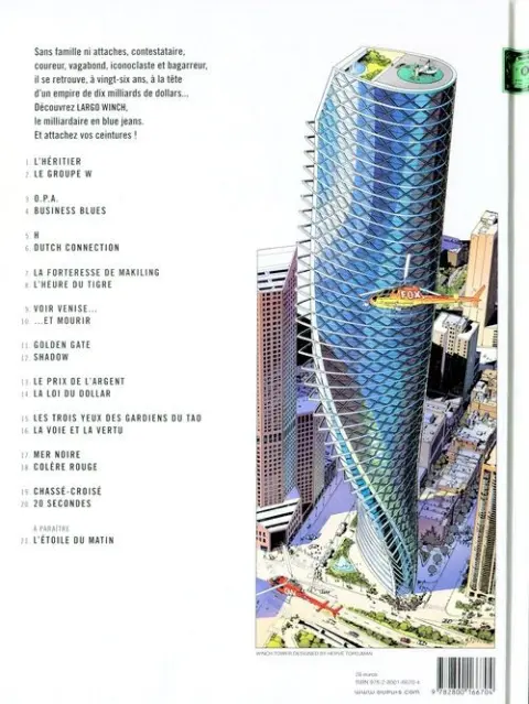 Verso de l'album Largo Winch Tome 20 20 secondes