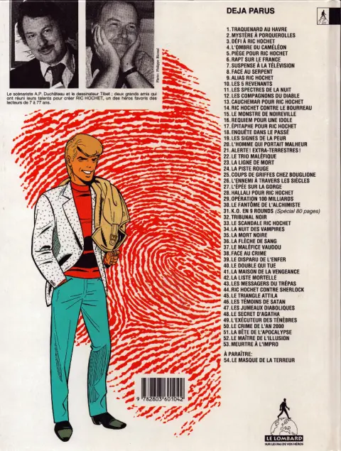 Verso de l'album Ric Hochet Tome 1 Traquenard au Havre