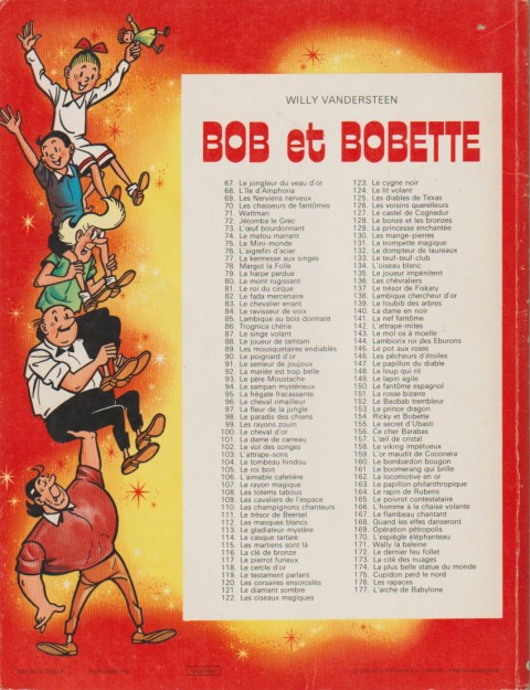 Verso de l'album Bob et Bobette Tome 99 les rayons zouin