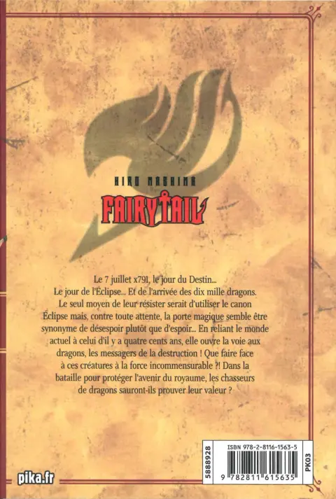 Verso de l'album Fairy Tail 39