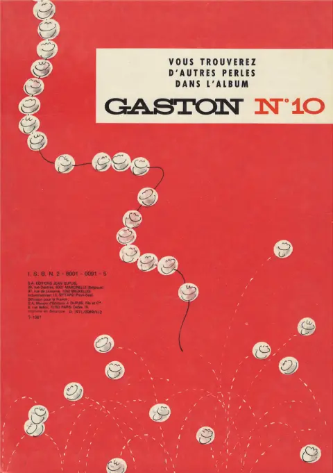 Verso de l'album Gaston Tome 9 Le cas Lagaffe