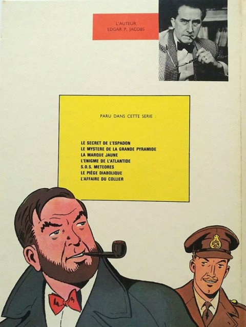 Verso de l'album Blake et Mortimer Tome 9 L'Affaire du collier