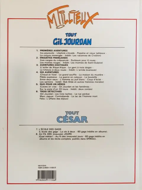 Verso de l'album Gil Jourdan Tout Gil Jourdan Tome 2 Enquêtes françaises