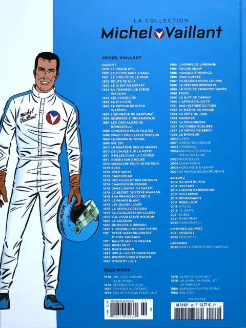 Verso de l'album Michel Vaillant La Collection 69 Le sponsor