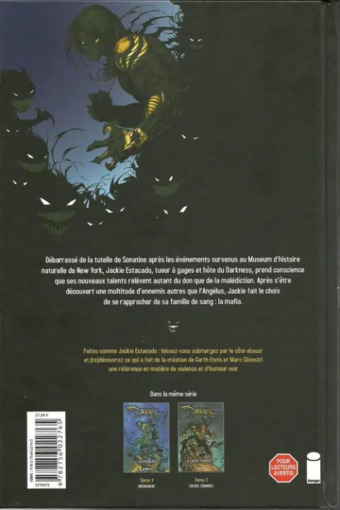 Verso de l'album Darkness Tome 2 Cœurs sombres