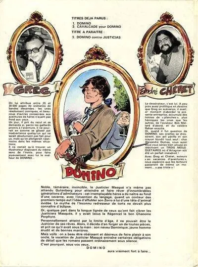 Verso de l'album Domino Tome 1