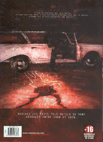 Verso de l'album Dossier tueurs en série Tome 1 Zodiac Killer