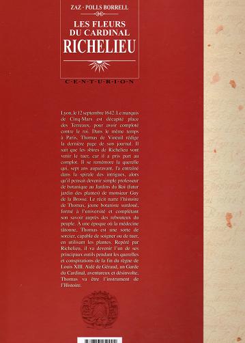 Verso de l'album Les Fleurs du Cardinal Richelieu