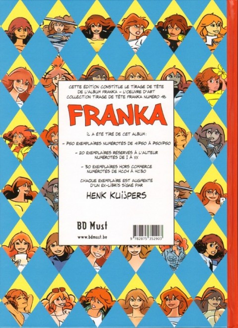 Verso de l'album Franka BD Must Tome 2 L'Œuvre d'art