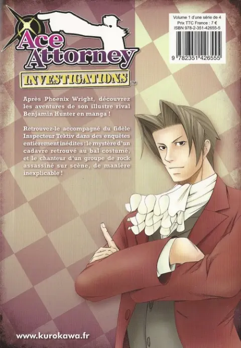 Verso de l'album Ace Attorney Investigations 1
