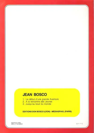 Verso de l'album Jean Bosco Tome 3 Jusqu'au bout du monde