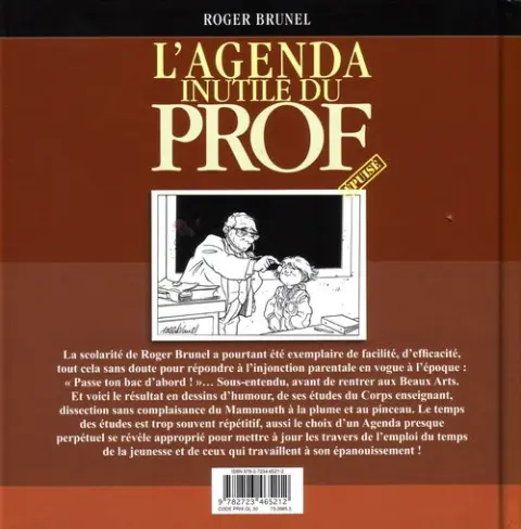 Verso de l'album L'Agenda inutile du prof épuisé