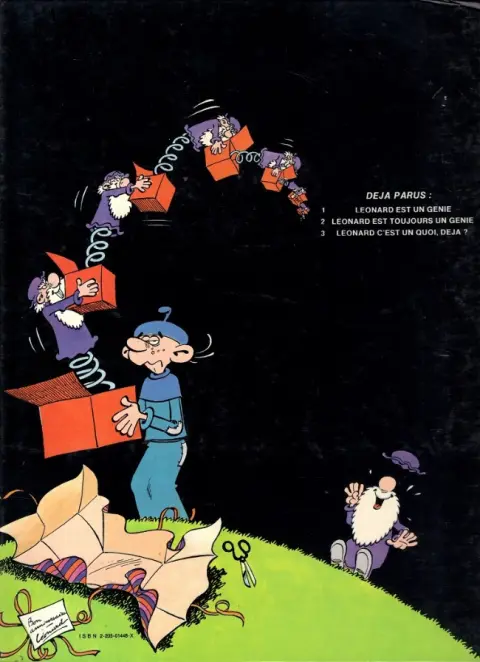 Verso de l'album Léonard Tome 3 Léonard c'est un quoi, déjà ?