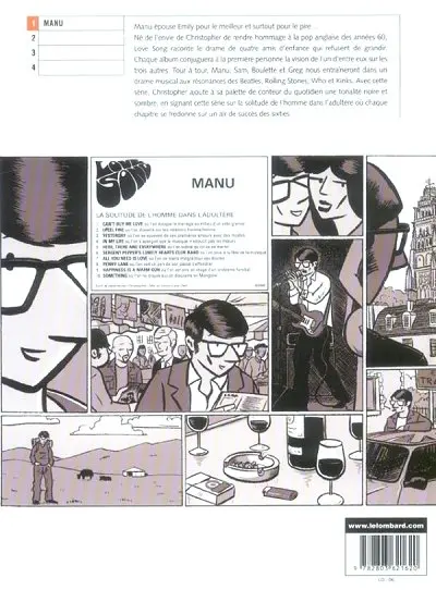 Verso de l'album Love Song Tome 1 Manu
