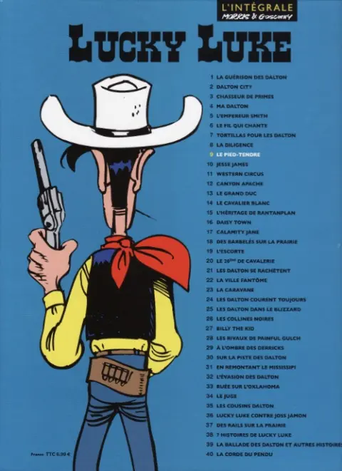 Verso de l'album Lucky Luke Tome 9 Le Pied-Tendre