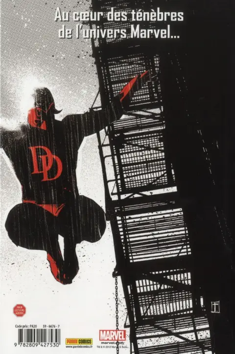 Verso de l'album Marvel Noir Tome 1 Les Yeux sans visage