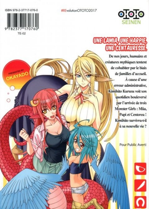 Verso de l'album Monster Musume - Everyday Life with Monster Girls 1
