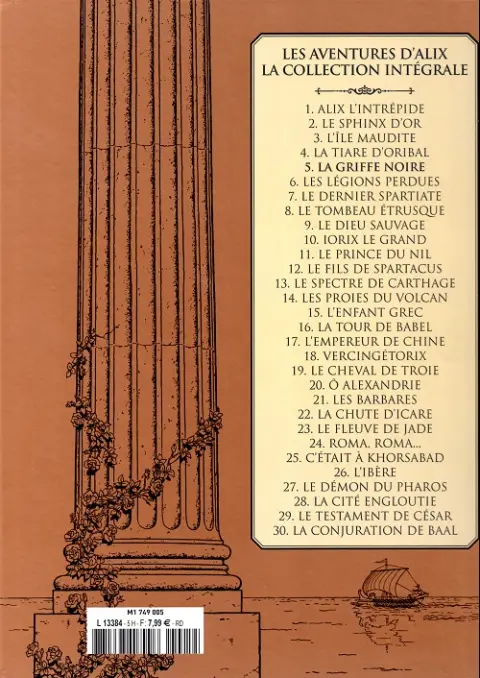 Verso de l'album Alix La collection Tome 5 La griffe noire