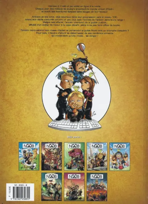 Verso de l'album NOOB Tome 8 Retour à la case départ