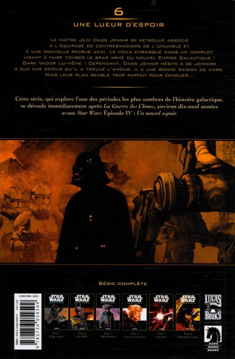 Verso de l'album Star Wars - Dark Times Tome 6 Une Lueur d'espoir