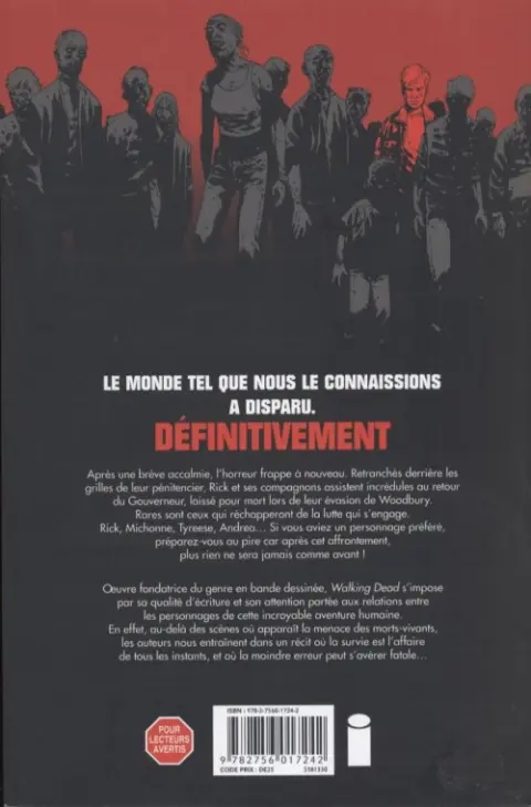 Verso de l'album Walking Dead Tome 8 Une vie de souffrance