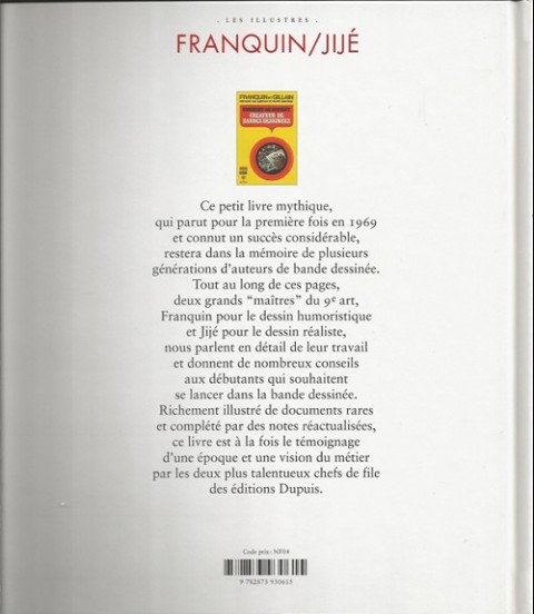 Verso de l'album Comment on devient créateur de Bandes dessinées Franquin / Jijé