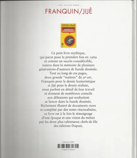 Verso de l'album Comment on devient créateur de Bandes dessinées Franquin / Jijé