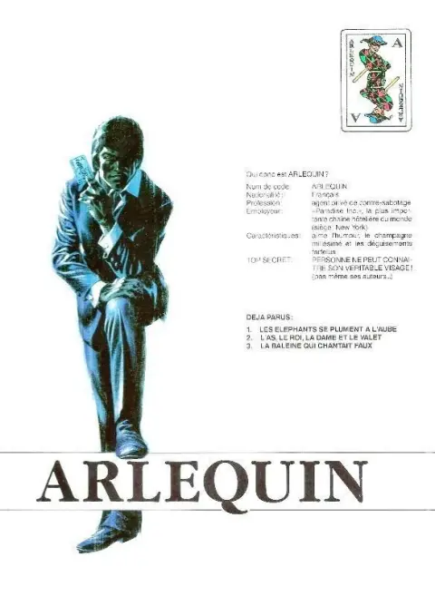 Verso de l'album Arlequin Tome 3 La baleine qui chantait faux