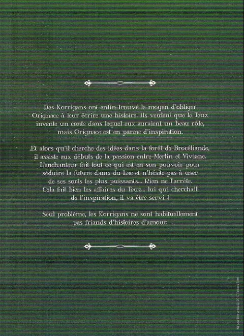 Verso de l'album Brocéliande - Forêt du petit peuple Tome 1 La fontaine de Barenton