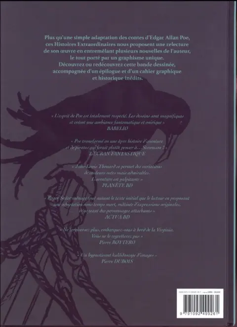 Verso de l'album Histoires extraordinaires d'Edgar Poe Histoires extraordinaires d'Edgar Allan Poe