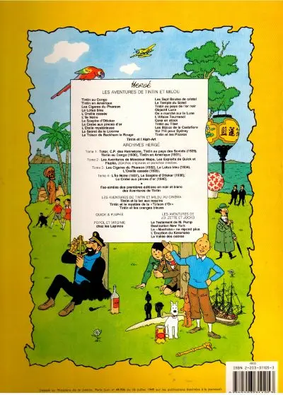 Verso de l'album Les Aventures de Jo, Zette et Jocko Tome 5 La vallée des cobras