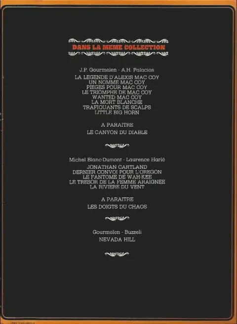 Verso de l'album Mac Coy Tome 3 Pièges pour Mac Coy