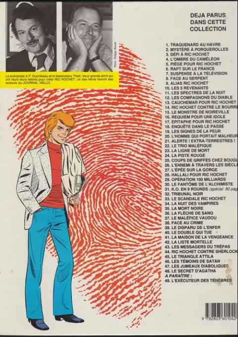 Verso de l'album Ric Hochet Tome 1 Traquenard au Havre