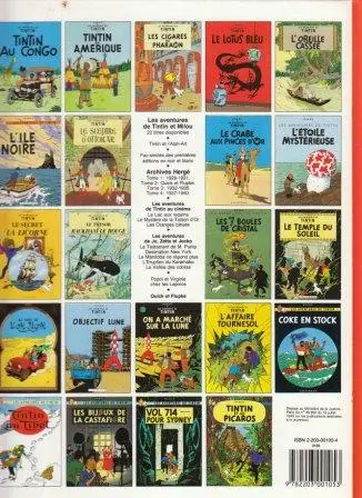 Verso de l'album Tintin Tome 6 L'oreille cassée